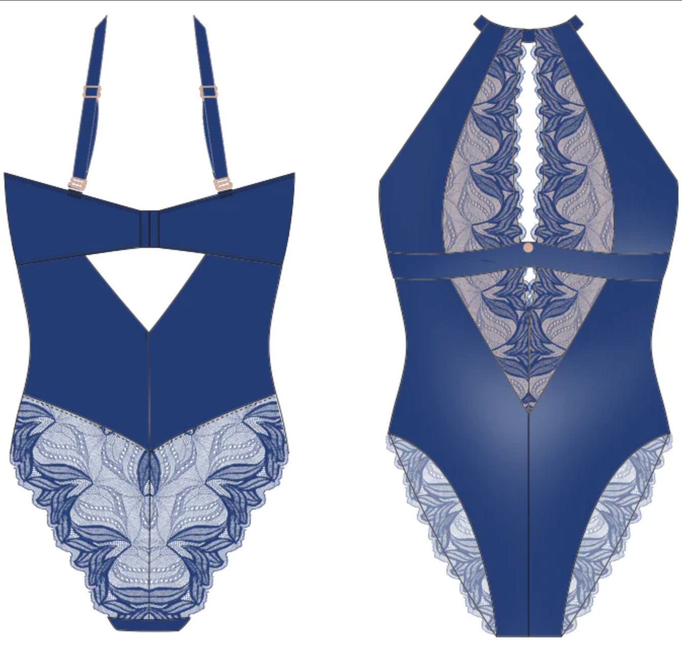 Indulgence Bodysuit - Deep Blue - S left!