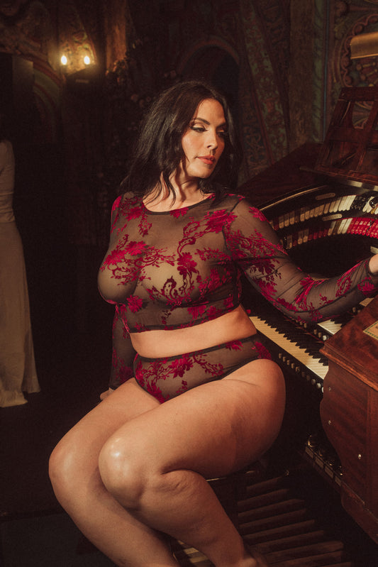 Boysenberry Burnout Crop Top - 1 S left