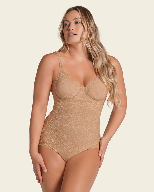 Shaping Lace Bodysuit with Underwire - S, M & L left