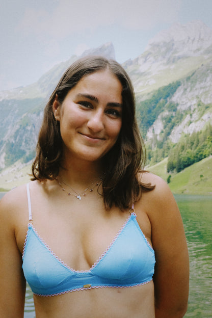 Blue Bamboo Bralette Set - XS & S left