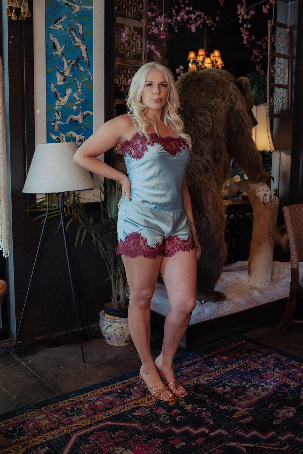 Gloria Satin & Lace Cami Set