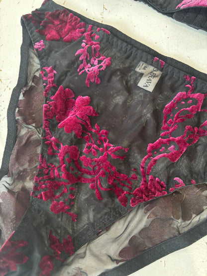 Boysenberry Burnout Bralette & Brief Set - 1 S left