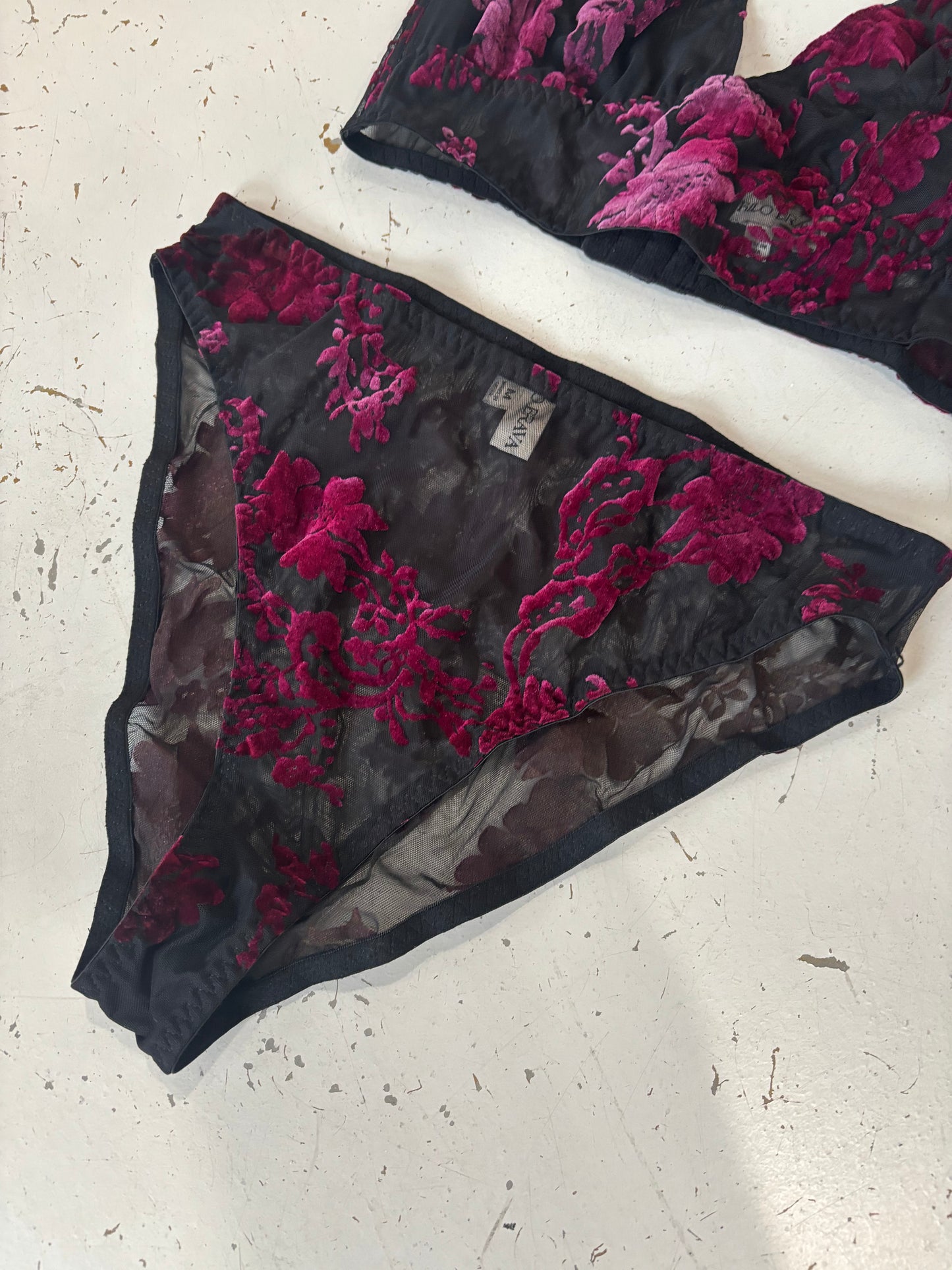 Boysenberry Burnout Bralette & Brief Set - 1 S left