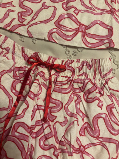 Dancing Bows Flannel Cami & Short Set