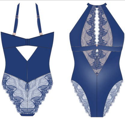Indulgence Bodysuit - Deep Blue - S left!
