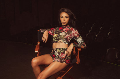 Garden of Eden Crop Mesh Top - M, XL, 1X & 2X left