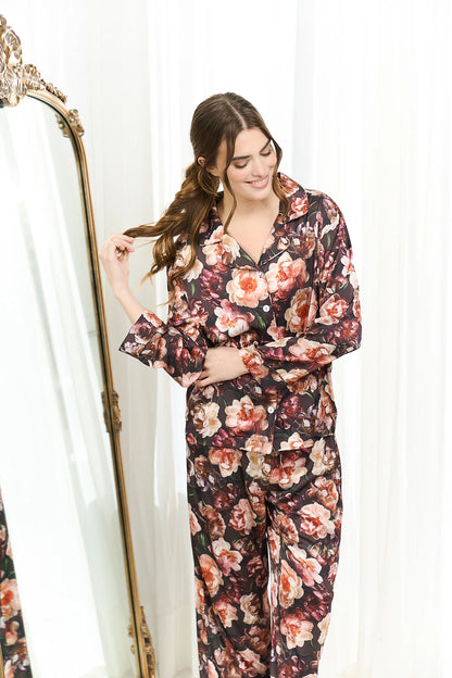 Midnight Floral Heavenly Charmeuse PJs