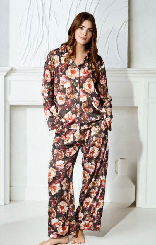 Midnight Floral Heavenly Charmeuse PJs