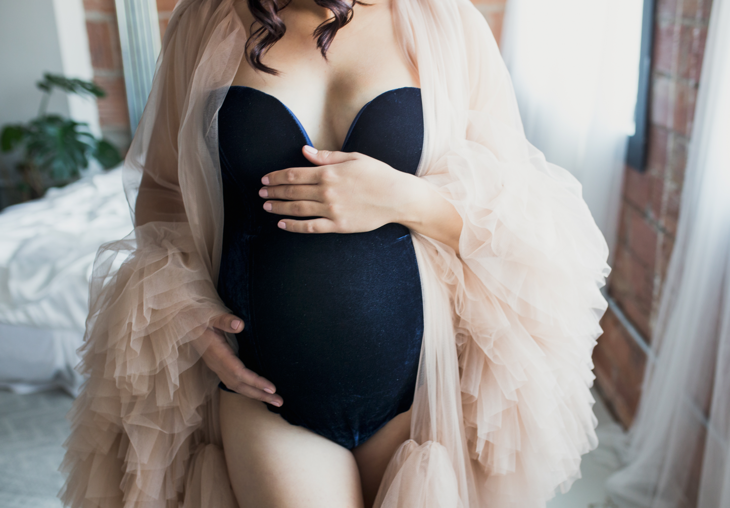 Tulle Ruffle Robe - Black and Taupe Available - Boudoir Closet Sale