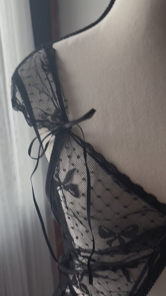 Bow Mesh Teddy - 1 S left