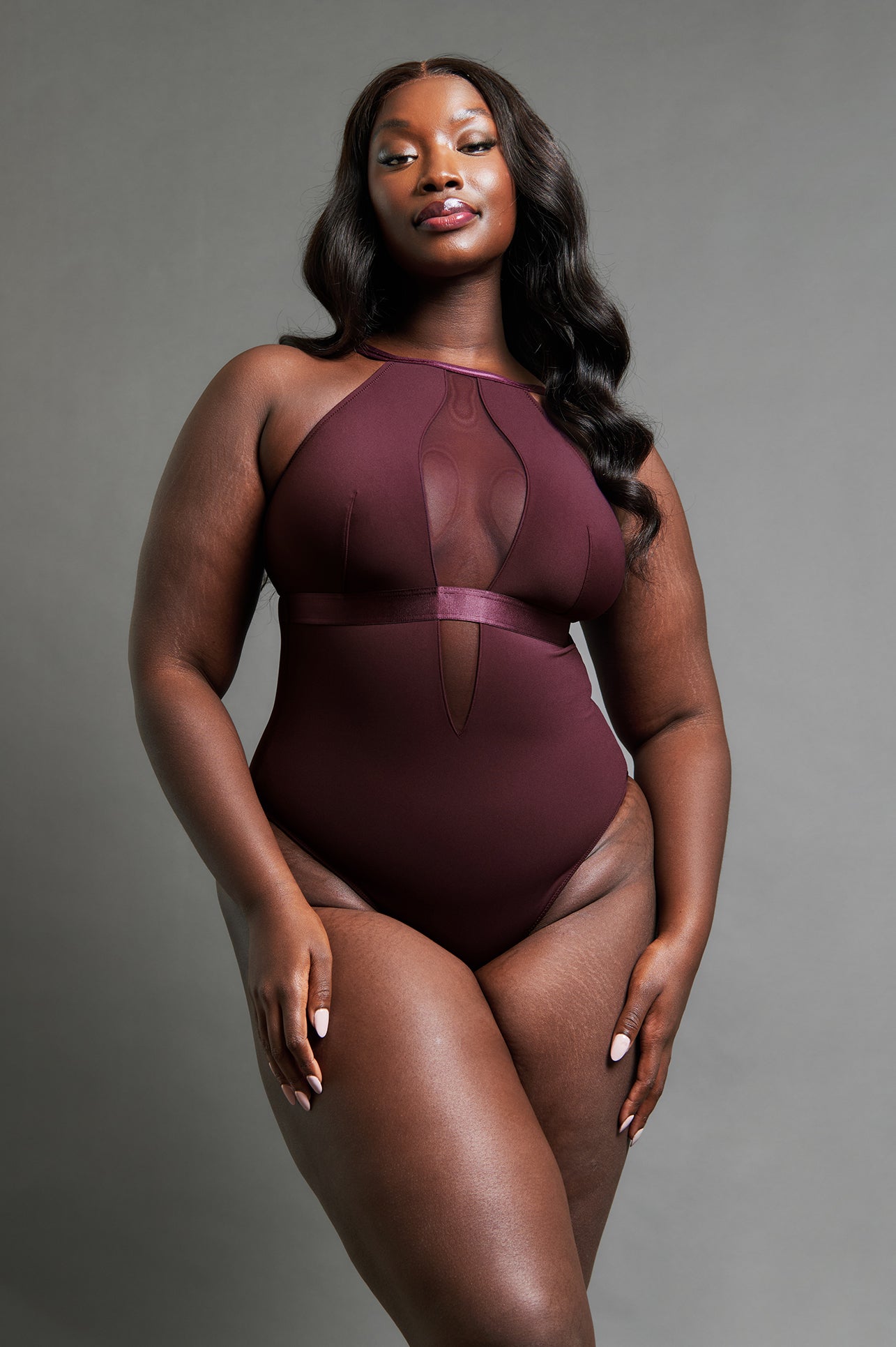 Swerve Bodysuit - Mulberry